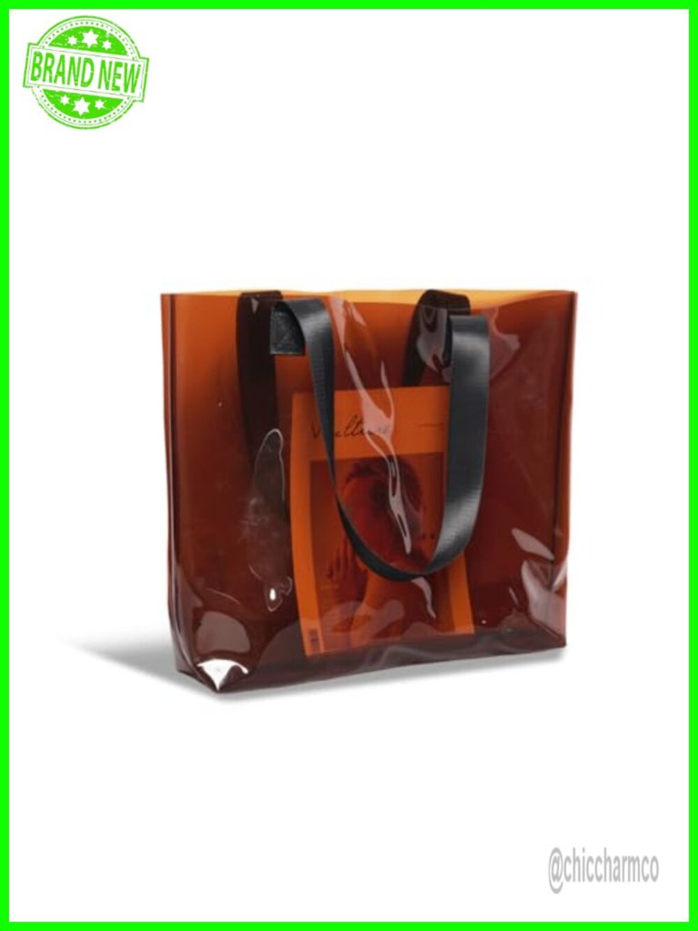 Clear PVC Tote Bag Waterproof Lightweight Beach Travel Women